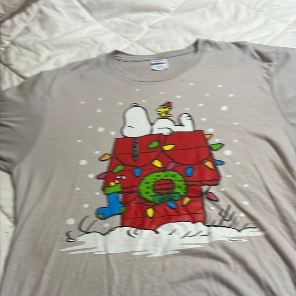 Gray Snoopy Christmas Men's Shirt
